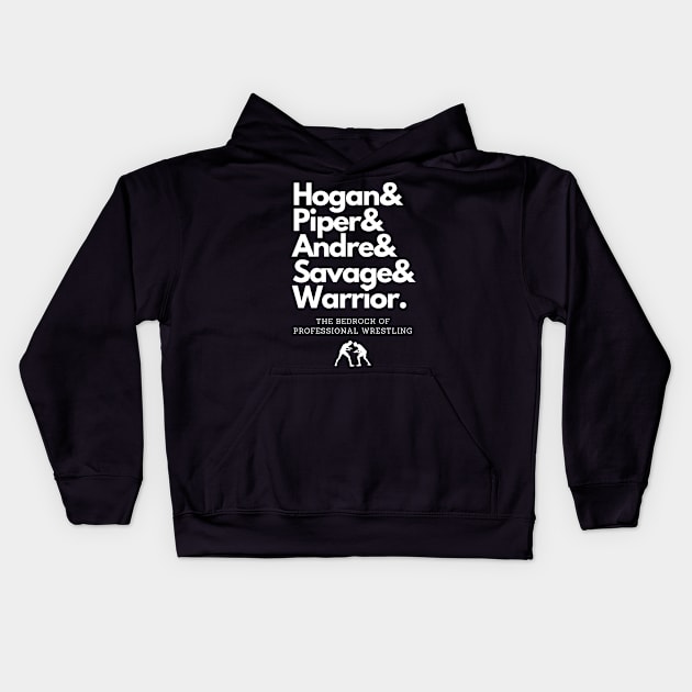 The Bedrock of Professional Wrestling Kids Hoodie by capognad